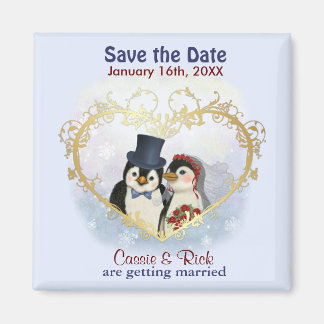 Aimant Mariage de pingouins Enregistrer la date