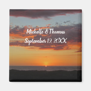 Aimant Mariage de plage Coucher de soleil orange Pacifiqu