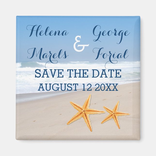 Aimant Mariage de plage moderne Starfish Enregistrer la d (Devant)
