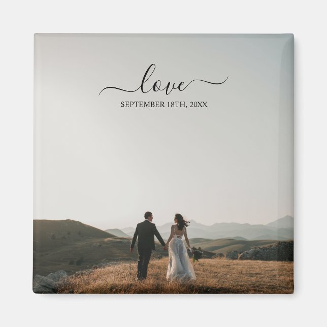 Aimant Mariage de script mariage de la mémoire photo Love (Devant)