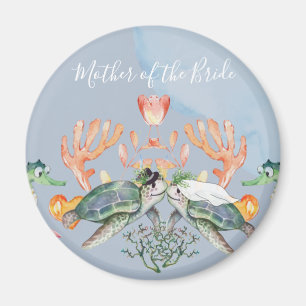 Aimant Mariage de tortue de mer avec mariée et chambre