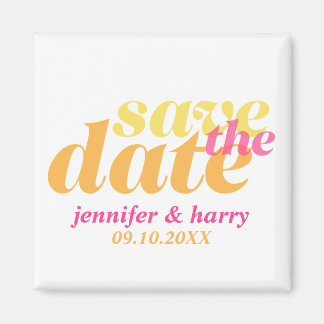 Aimant Mariage de type moderne enregistrer la date orange