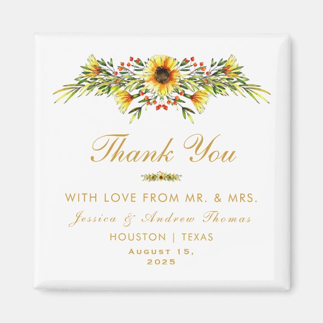 Aimant Mariage décoratif Fleurs d'été (Devant)