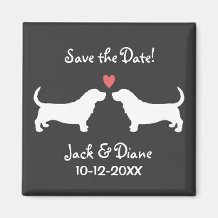 Aimant Mariage des Bassets Save the Date