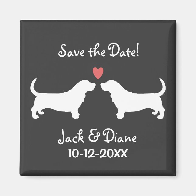 Aimant Mariage des Bassets Save the Date (Devant)