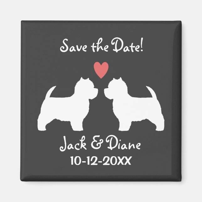 Aimant Mariage des terriers blancs de West Highland - Enr (Devant)
