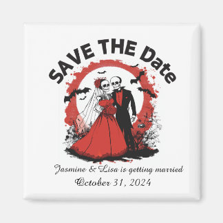 Aimant Mariage d'Halloween rouge Enregistrer l'aimant de