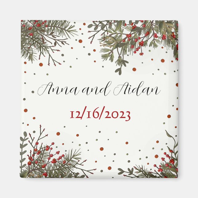 Aimant Mariage d'hiver Inspiration Élégante Moderne (Devant)