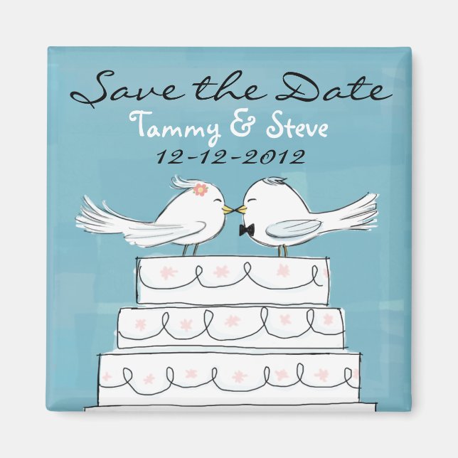 Aimant Mariage d'oiseaux amoureux (Devant)