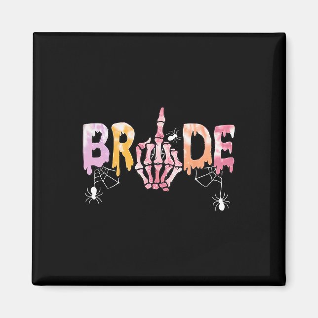 Aimant Mariage Éffrayant Halloween Skeleton Bride Just Ma (Devant)
