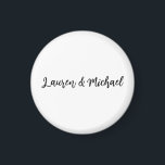 Aimant Mariage Élégant minimaliste classique noir blanc<br><div class="desc">Ce produit était très bon et j'adore comme il est facile pour la conception de personnaliser. Le design était très simple,  donc je suis très heureux quand je crée.</div>