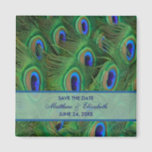 Aimant Mariage Emerald Green Royal Blue Peacock Feathers<br><div class="desc">Peacock plaira aux invitations de mariage. Invitations de mariage indiennes. Invitations de mariage à paon. Mariage violet paon.</div>