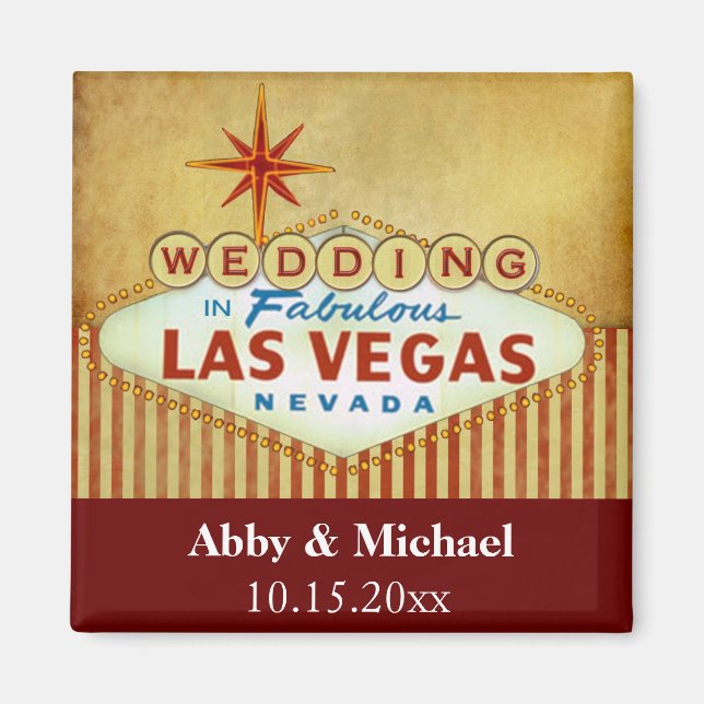 Aimant Mariage en Fabulous Las Vegas - Vintages bandes (Devant)