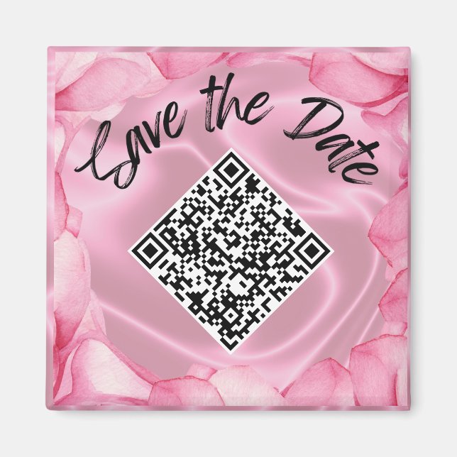 Aimant Mariage Enregistrer la date Personnalisé QR Code M (Devant)