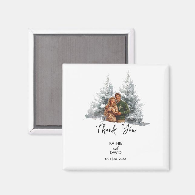 Aimant Mariage Faveur Noël Aventure Mariage extérieur (Recto/Verso)