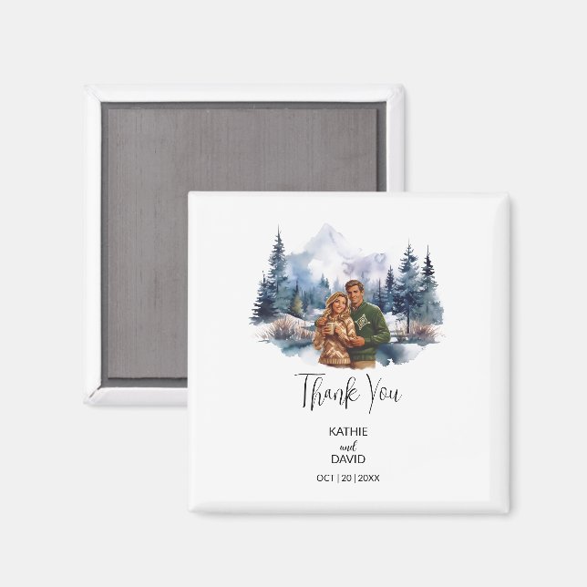 Aimant Mariage Faveur Noël Aventure Mariage extérieur (Recto/Verso)