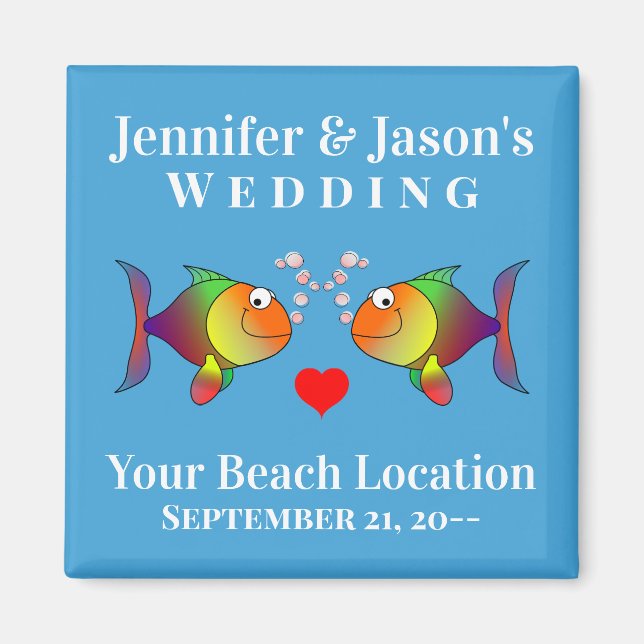 Aimant Mariage Favoriser Fish Cute Tropical Beach Destina (Devant)