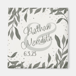 Aimant Mariage Feuilles Simple Élégant Modernité Inspiran