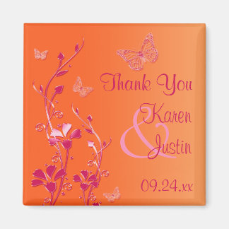 Aimant Mariage floral orange et rose Favoriser l'aimant