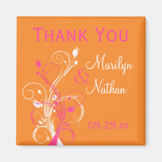 Aimant Mariage Floral rose orange Favoriser l'aimant