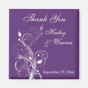 Aimant Mariage floral violet et blanc Favoriser l'aimant