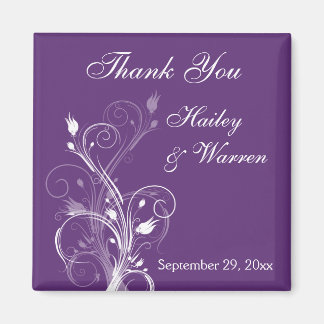 Aimant Mariage floral violet et blanc Favoriser l'aimant