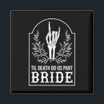 Aimant Mariage jumelé des couples mariés de squelette de<br><div class="desc">Mariée Groom Skeleton Couples main jumelés Mariage Halloween</div>