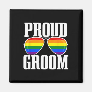 Aimant Mariage Lgbtq - Drapeau Gay pride - Groom Squad - 