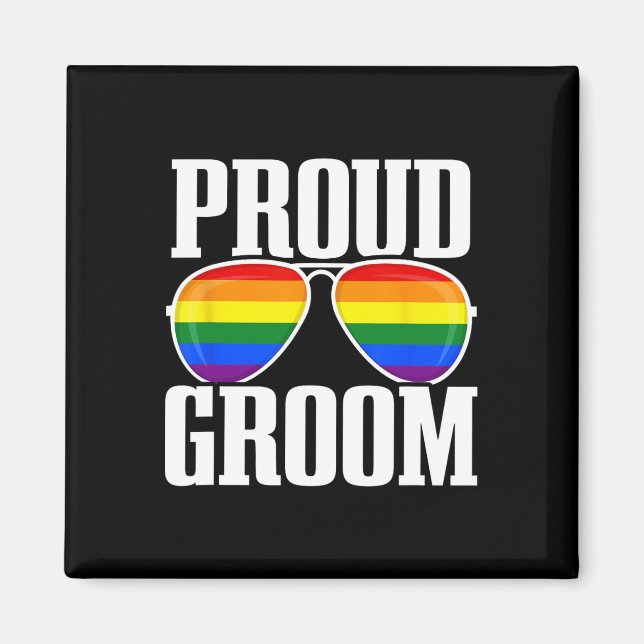 Aimant Mariage Lgbtq - Drapeau Gay pride - Groom Squad -  (Devant)