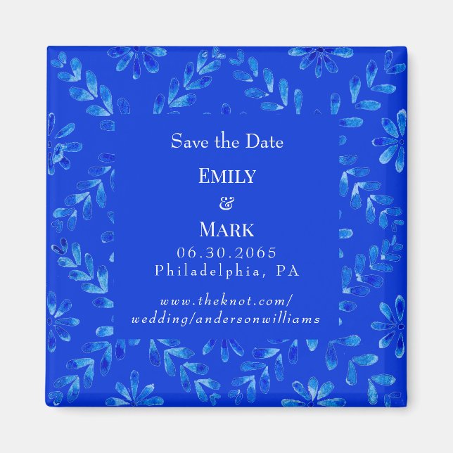 Aimant Mariage Méditerranéen Bleu Save the Date II (Devant)