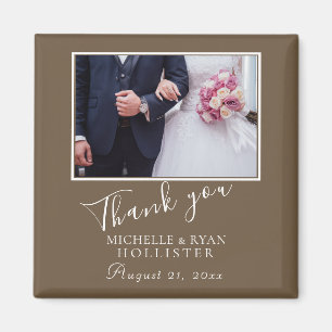 Aimant Mariage Merci photo élégant