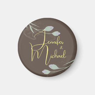 Aimant Mariage Moderne Minimaliste Plain Calligraphie Nom