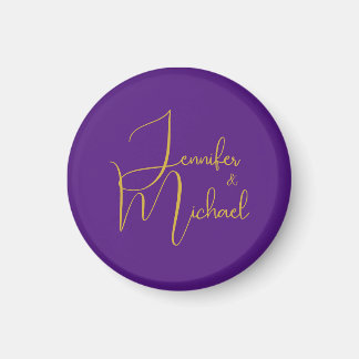 Aimant Mariage Moderne Minimaliste Plain Calligraphie Nom