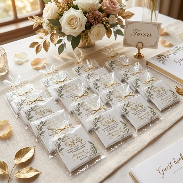 Aimant Mariage Musulman Élégance Feuilles d'Or (Créateur téléchargé)