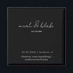 Aimant Mariage noir simple et élégant Enregistrer la date<br><div class="desc">Noir et blanc contemporain Mariage de texte Enregistrer l'aimant de date.</div>