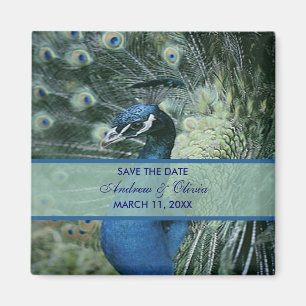 Aimant Mariage Paon Enregistrer La Date