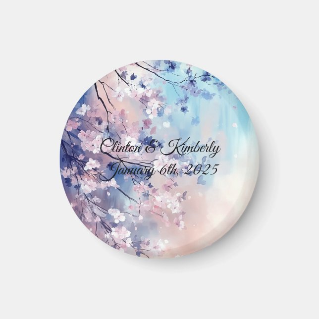 Aimant Mariage Personnalisable Aiko - Enregistrer La Date (Devant)