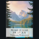 Aimant Mariage personnalisable Enregistrer l'aimant de da<br><div class="desc">Cet aimant de date mariage entièrement personnalisable est une belle et mémorable façon d'annoncer votre journée spéciale. Doté d'une montagne sereine et d'un arrière - plan de lac inspiré du Pacifique Nord-Ouest, il capture la beauté paisible et naturelle qui résonnera aux couples amoureux de la nature. Vos noms, date mariage...</div>