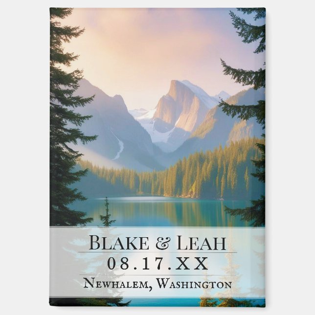 Aimant Mariage personnalisable Enregistrer l'aimant de da (Recto)