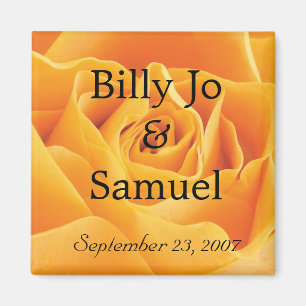 Aimant Mariage personnalisé Soft Yellow Rose