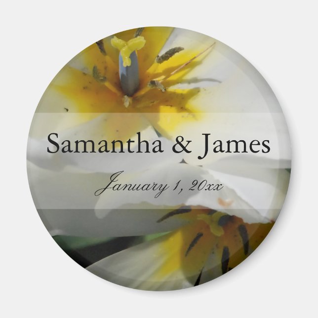 Aimant Mariage personnel Lys blanc intérieur (Devant)