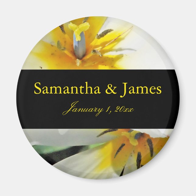 Aimant Mariage personnel Lys blancs à l'intérieur (Devant)