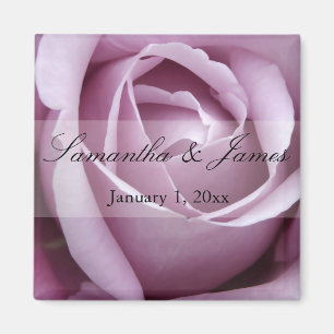 Aimant Mariage personnel Rose violet doux