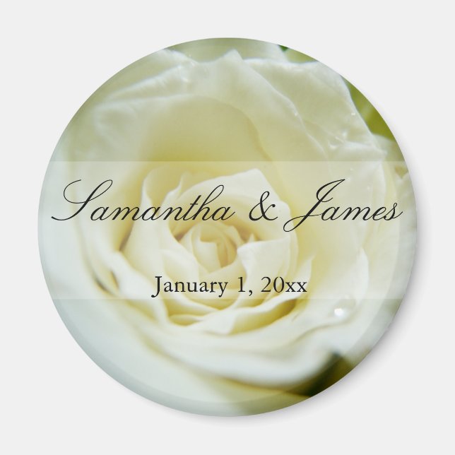 Aimant Mariage personnel White Rose (Devant)