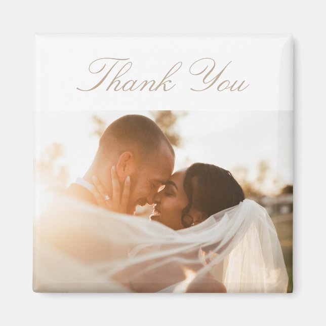 Aimant Mariage Photo Classique Moderne Or Vintage (Devant)