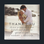 Aimant Mariage Photo Merci Message Favoriser<br><div class="desc">Ce jour de mariage personnalisé,  merci aux magnets est la meilleure façon de dire merci à vos invités mariages. Customisez avec votre photo,  merci message et noms. Peut être utilisé comme un remerciement ou comme faveurs de mariage.</div>