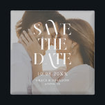 Aimant Mariage photo minimal moderne chic Enregistrer la<br><div class="desc">Mariage moderne minimal enregistrez la magnétophone date avec élégante typographie chic et votre photo personnalisée.</div>