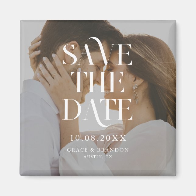 Aimant Mariage photo minimal moderne chic Enregistrer la  (Devant)