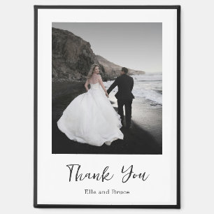 Aimant Mariage Photo Minimaliste Typographie Moderne