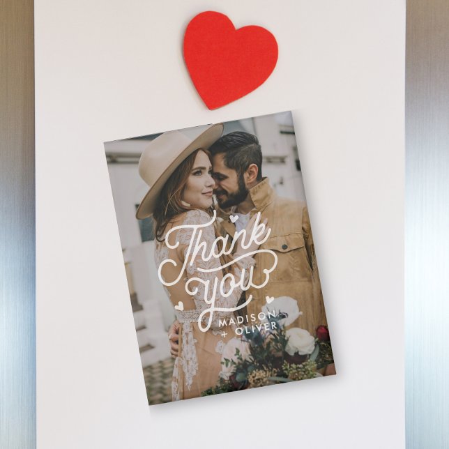 Aimant Mariage photo moderne Bold Typographie Merci (Créateur téléchargé)